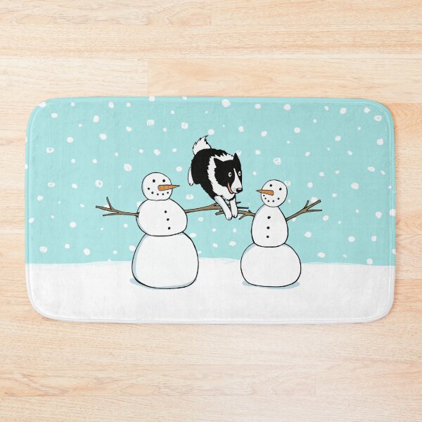 Item preview, Winter Fun Border Collie with Snowmen | Cute Dog Holiday designed and sold by Jenn Inashvili.