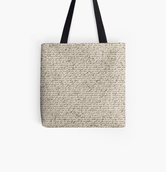 Literature in Print: Pride and Prejudice All Over Print Tote Bag