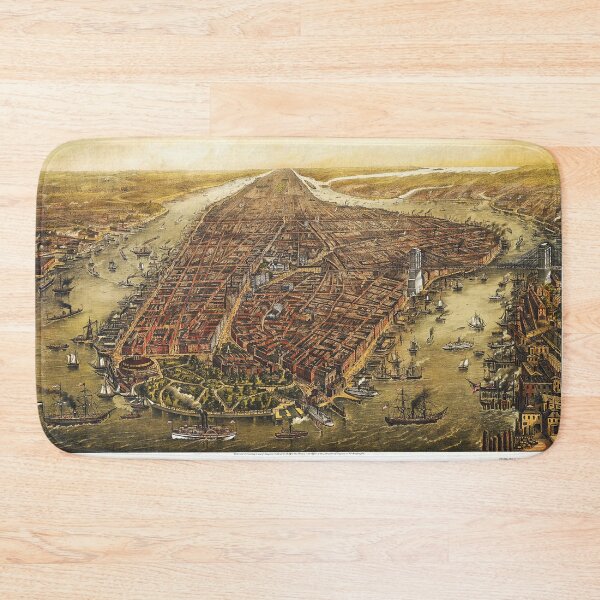 Item preview, Vintage detailed New York map circa 1874 designed and sold by Glimmersmith.