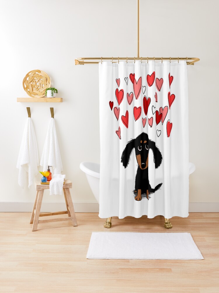 Dachshund Heart - Doxie Shower Curtain