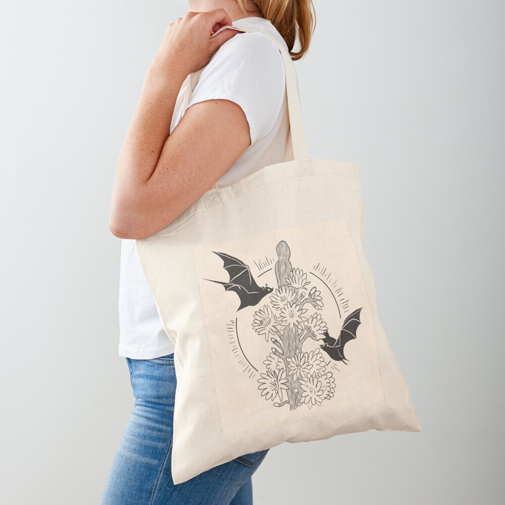 Night Bloom - Bat Tote Bag