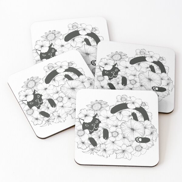 Item preview, flowers and cat designed and sold by cyndraws.