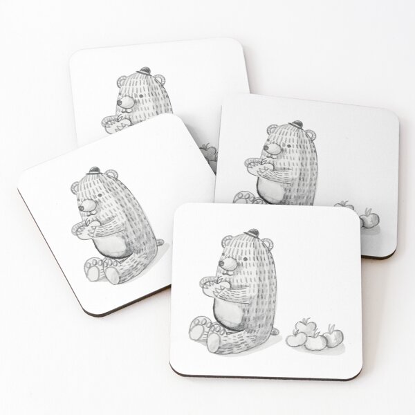 Item preview, bear and apples designed and sold by cyndraws.