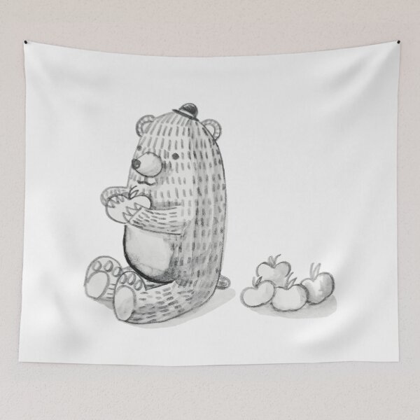 Item preview, bear and apples designed and sold by cyndraws.
