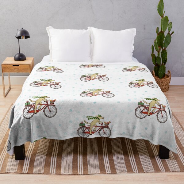 Item preview, Dog Riding Bicycle with Squirrel Winter Holiday designed and sold by Jenn Inashvili.