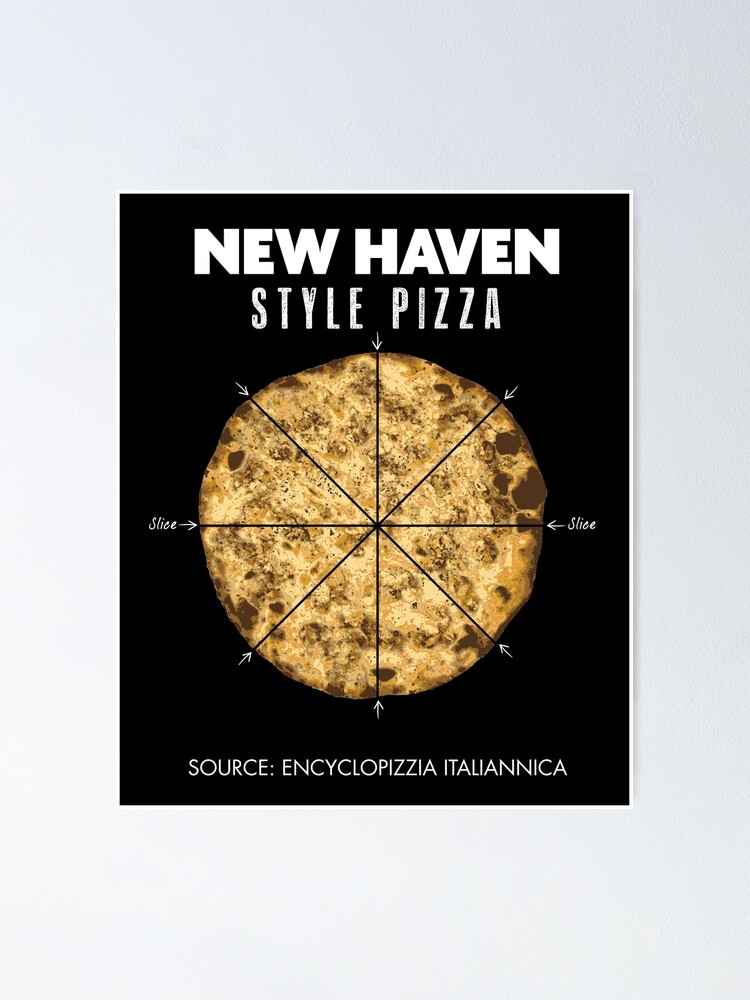"New Haven Style Pizza Clams & Cheese Connecticut Regional " Poster by