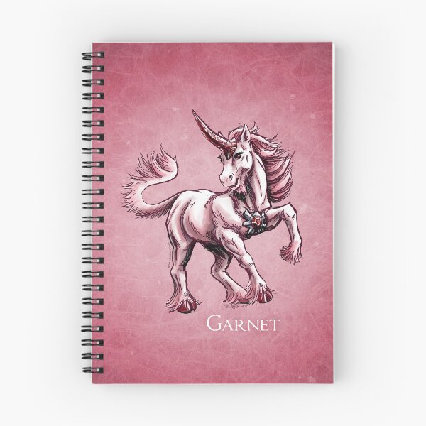 Artikelvorschau, Januar Birthstone Unicorn: Granat-Fantasie-Grafik entworfen und verkauft von stephsmith.