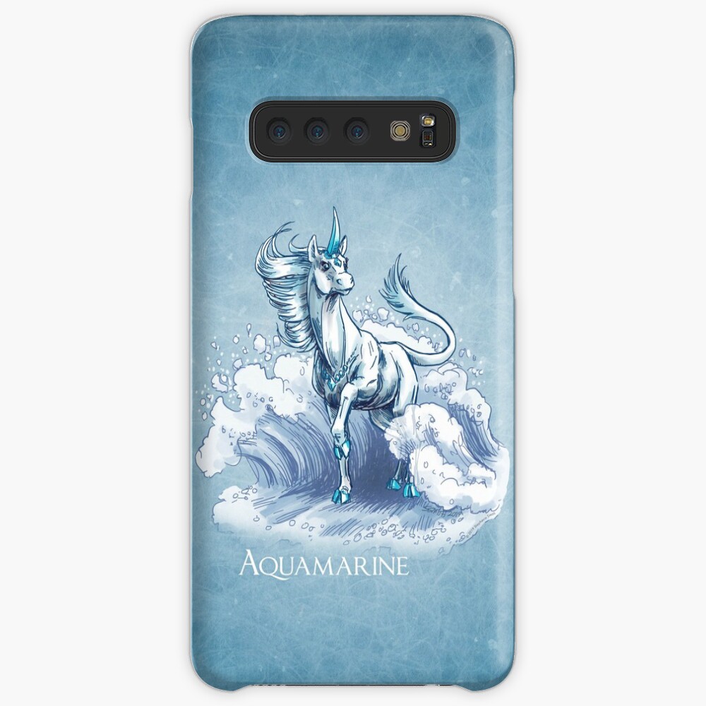 March Birthstone Unicorn: Aquamarine Gemstone Fantasy Art Case & Skin for Samsung Galaxy