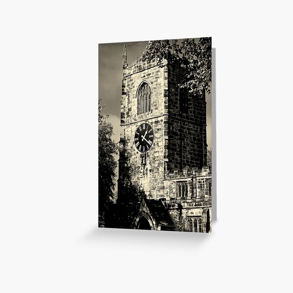 Clock Tower at Skipton Church Greeting Card