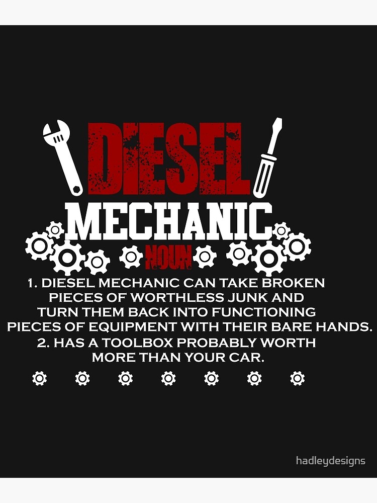"Diesel Mechanic definition funny auto mechanic for men women" Poster