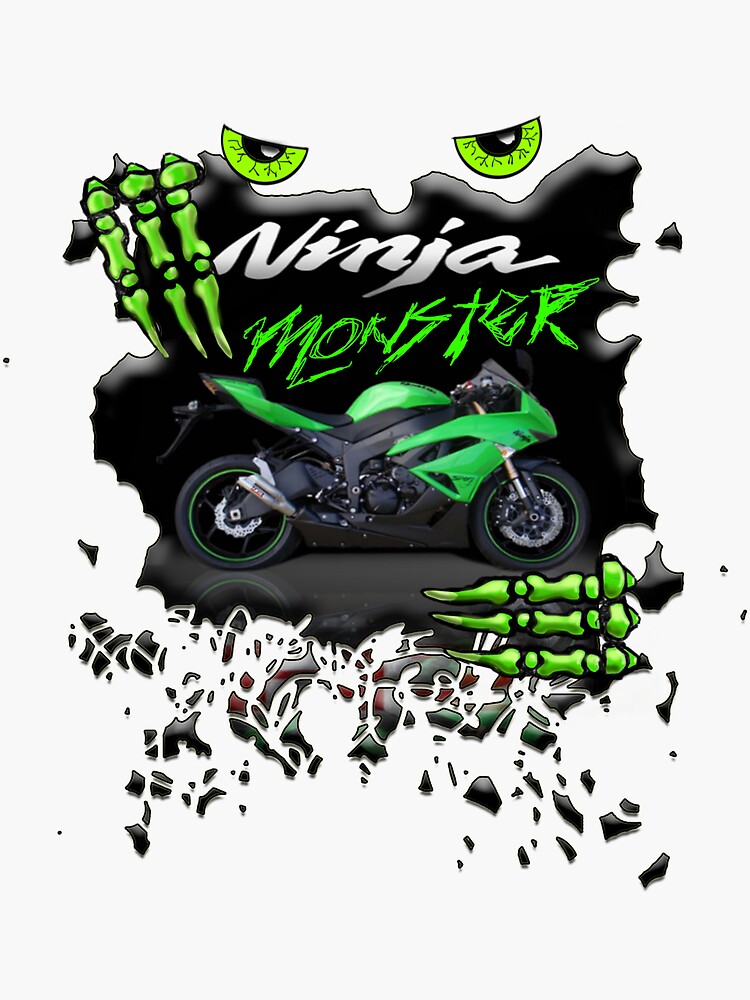 "Japanese motorcycle Ninja Monster!" Sticker by SHdesigner Redbubble