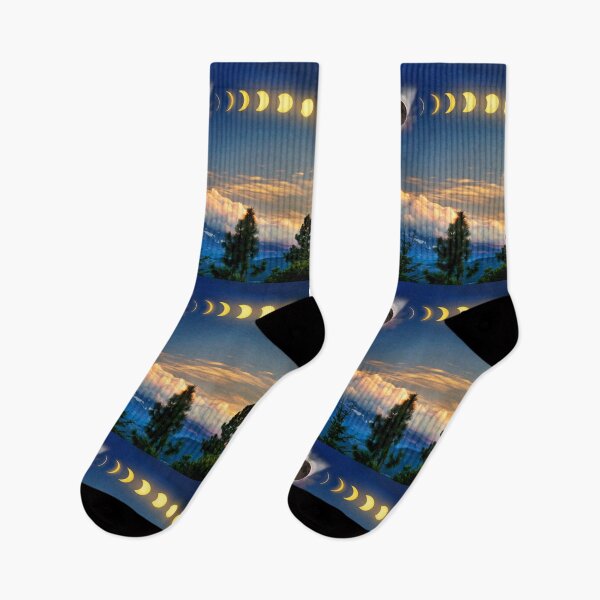 Item preview, Solar Eclipse of Aug 21, 2017 as visualized above Mt. Hood designed and sold by LivingSeaimages.