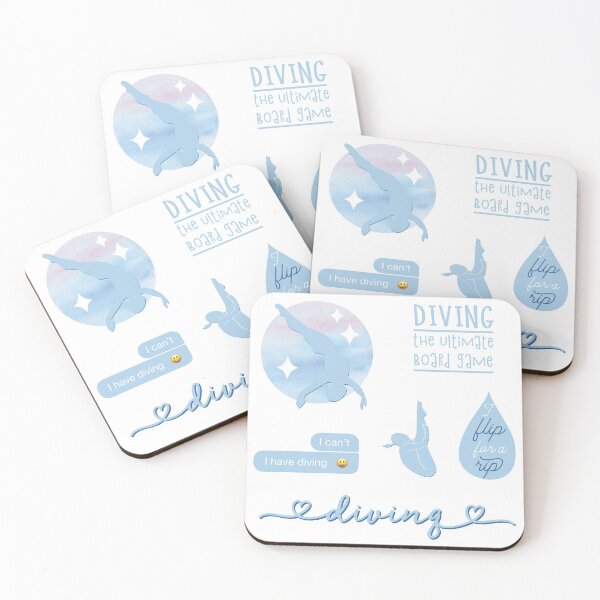 Item preview, Light Blue Watercolor Diving, Diver Sticker Pack designed and sold by The-Goods.