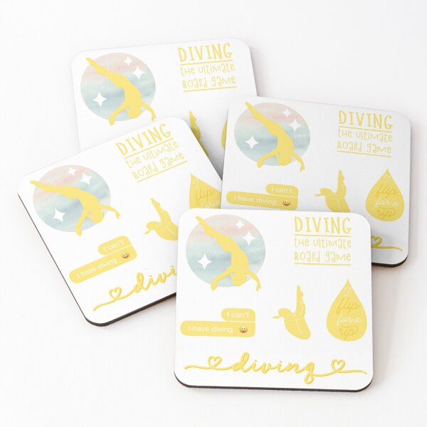 Item preview, Light Yellow Watercolor Diving, Diver Sticker Pack designed and sold by The-Goods.