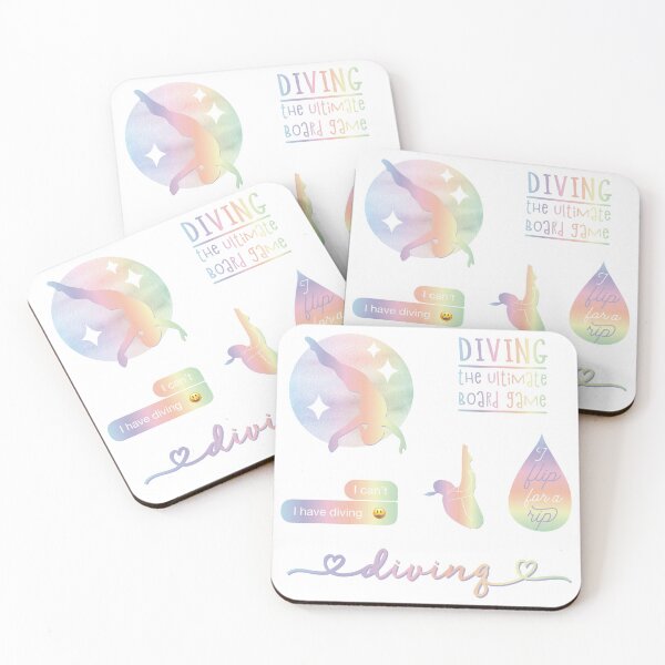 Item preview, Pastel Rainbow Watercolor Diving, Diver Sticker Pack designed and sold by The-Goods.