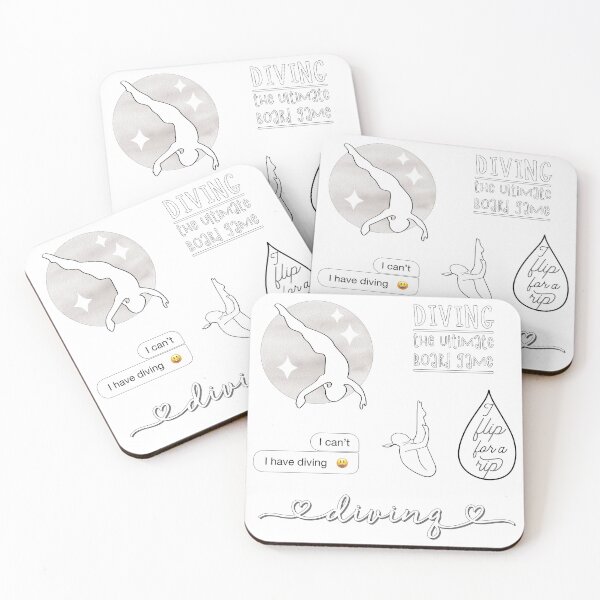 Item preview, White Watercolor Diving, Diver Sticker Pack designed and sold by The-Goods.