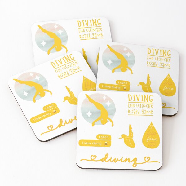 Item preview, Yellow Watercolor Diving, Diver Sticker Pack designed and sold by The-Goods.