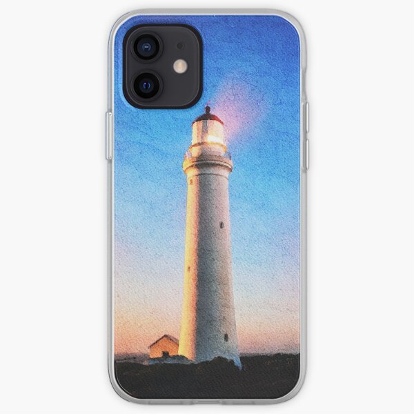 Cape Nelson Lighthouse Australia Watercolor Painting iPhone Soft Case