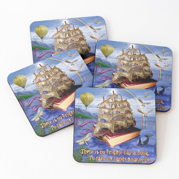Item preview, Book Ship Ocean Scene with Emily Dickinson Quote designed and sold by emkayhess.