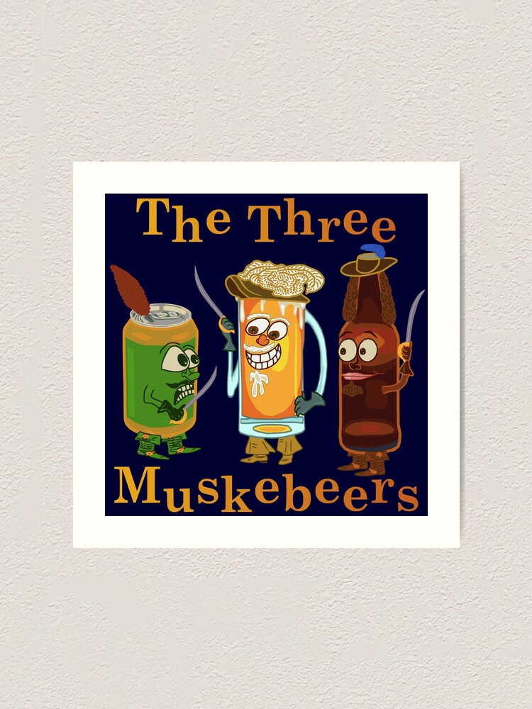 Lustiges Bier Wortspiel Drei Muskebeers Kunstdruck Von Emkayhess Redbubble