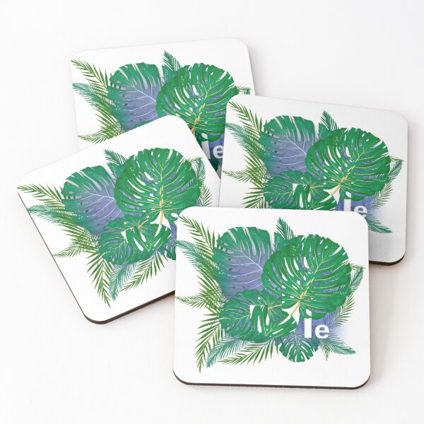 Item preview, Summer tropical hawaiian background with palm tree leavs and exotic plants designed and sold by arthouze.