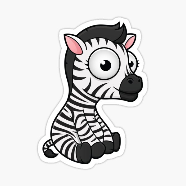 Cute Zebra Cartoon Character Sticker