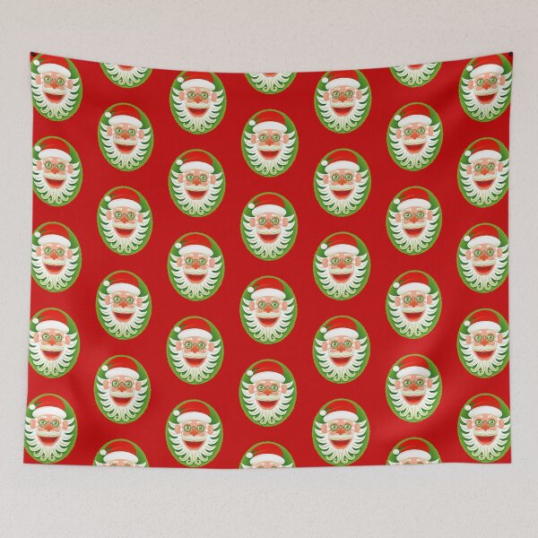 Item preview, Smiling Santa Claus celebrating Christmas in Hipster style designed and sold by Zoo-co.