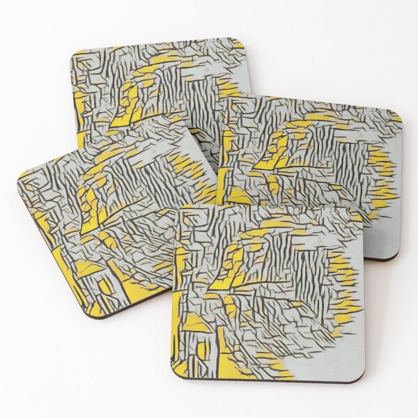 Item preview, Abstraction in yellow and gray designed and sold by Joie-et-Poesie.