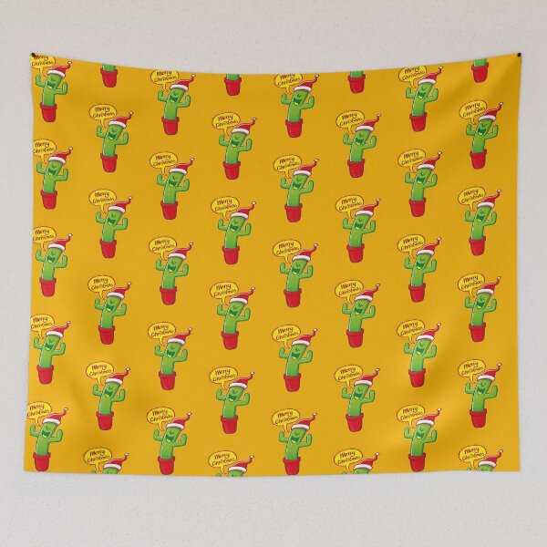 Item preview, Naughty green cactus wearing Santa hat and celebrating Christmas with great joy! designed and sold by Zoo-co.