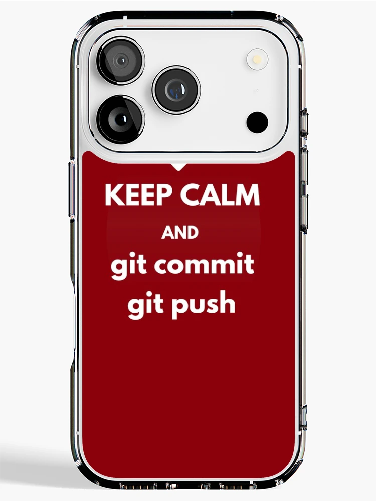 Thumbnail 1 of 5, iPhone Case, git keep calm and git commit git push designed and sold by developerfriday.