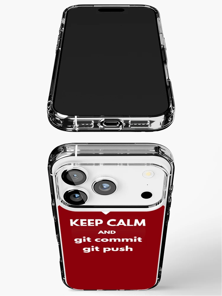 Thumbnail 3 of 5, iPhone Case, git keep calm and git commit git push designed and sold by developerfriday.