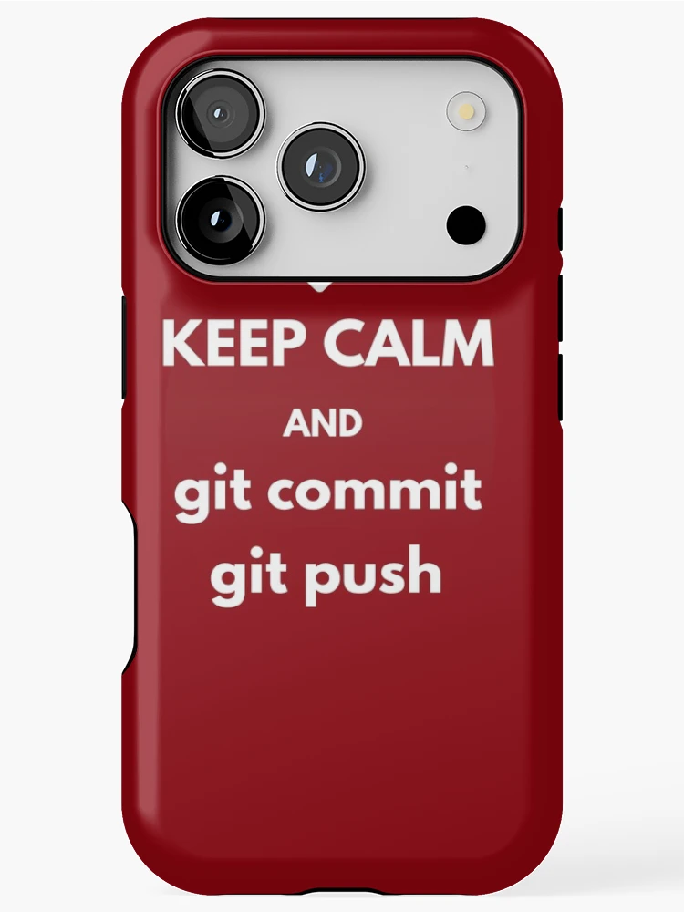 Thumbnail 1 of 4, iPhone Case, git keep calm and git commit git push designed and sold by developerfriday.