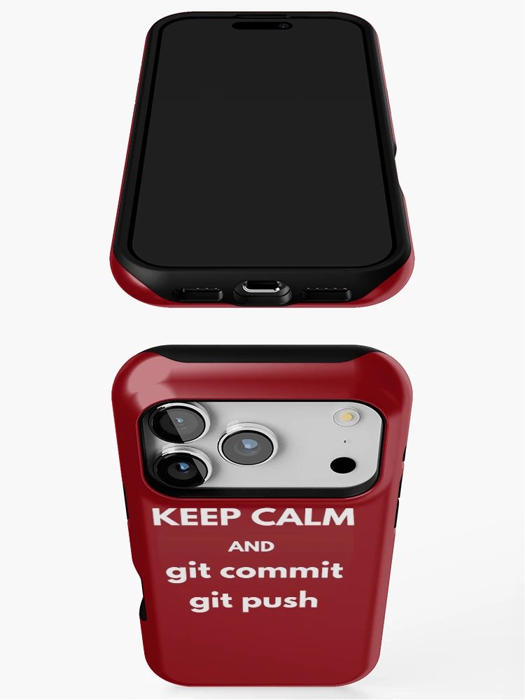 Thumbnail 3 of 4, iPhone Case, git keep calm and git commit git push designed and sold by developerfriday.