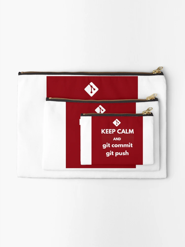 Thumbnail 2 of 4, Zipper Pouch, git keep calm and git commit git push designed and sold by developerfriday.