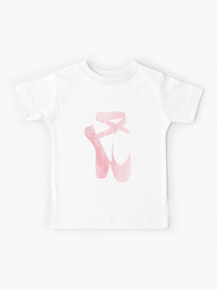 enfermo Comida Énfasis Camiseta para niños «Silueta de zapatos de punta de ballet acuarela rosa»  de annanaftaly | Redbubble