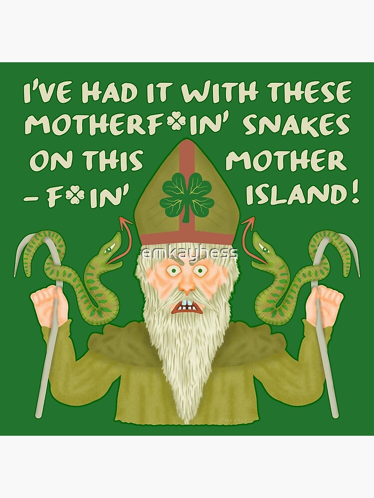 st patrick day card funny snakes