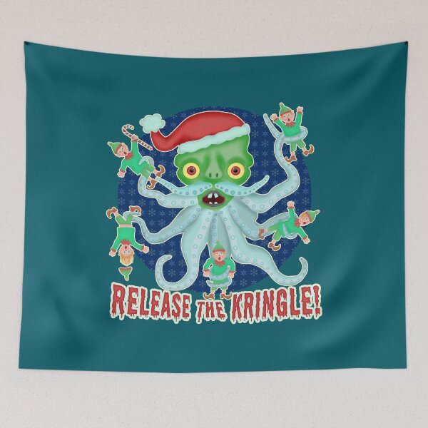 Item preview, Funny Christmas Release the Kringle Santa Claus Kraken designed and sold by emkayhess.