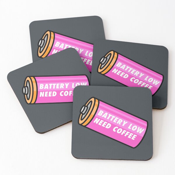Item preview, Battery Low - Need Coffee! - Pink designed and sold by MOREDANKMEMES.