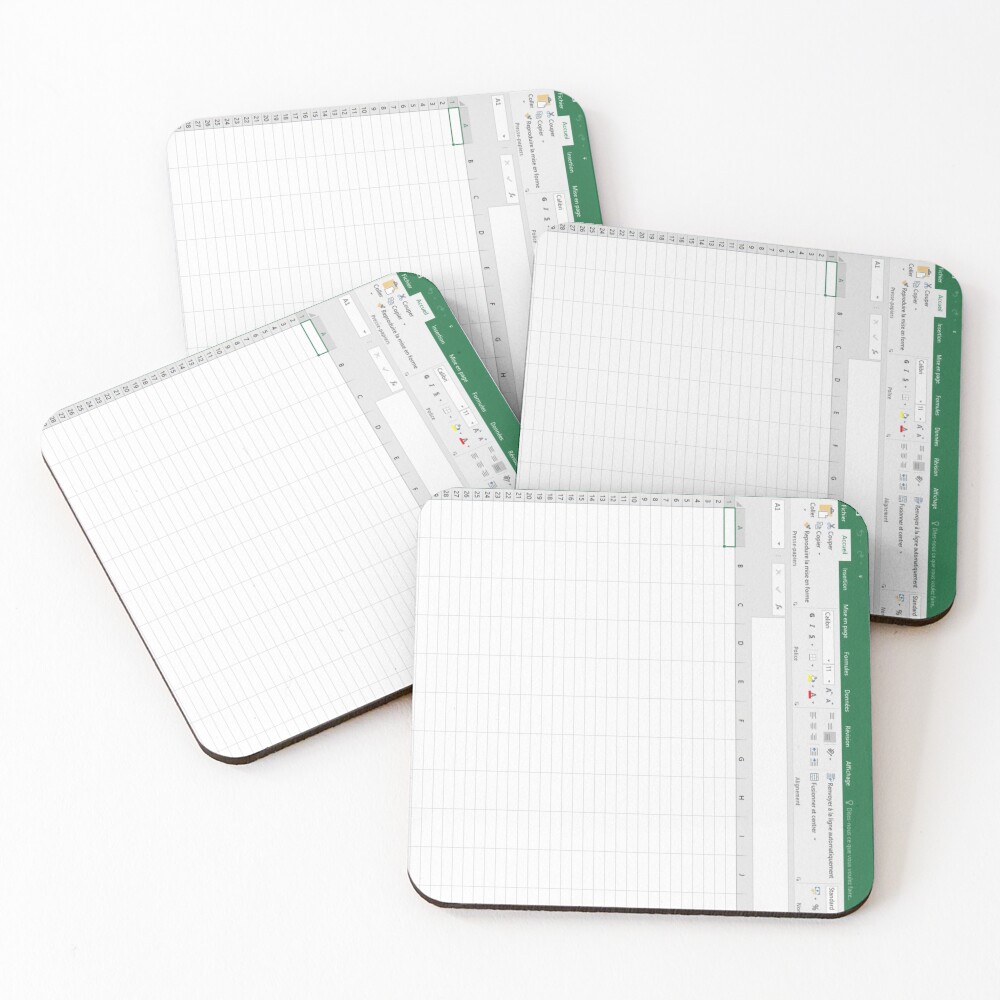 Excel spreadsheet Coasters (Set of 4)