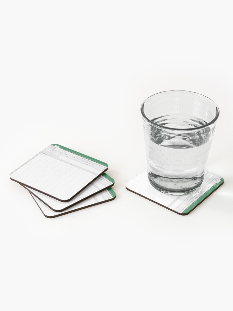 Alternate view of Excel spreadsheet Coasters (Set of 4)