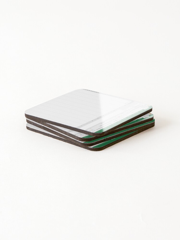 Alternate view of Excel spreadsheet Coasters (Set of 4)