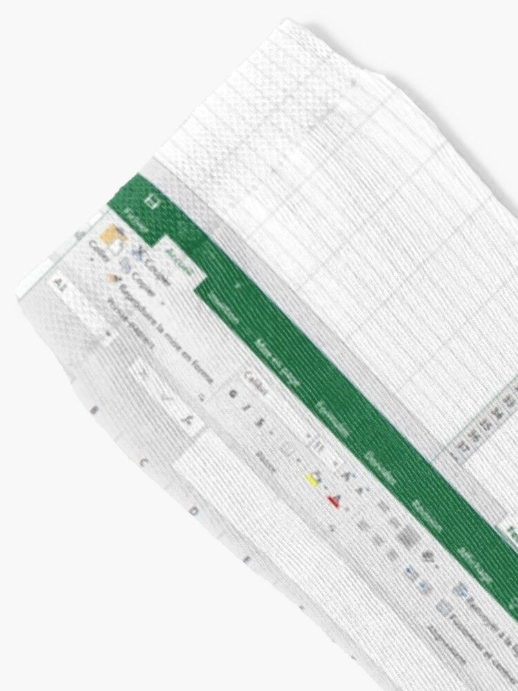 Alternate view of Excel spreadsheet Socks