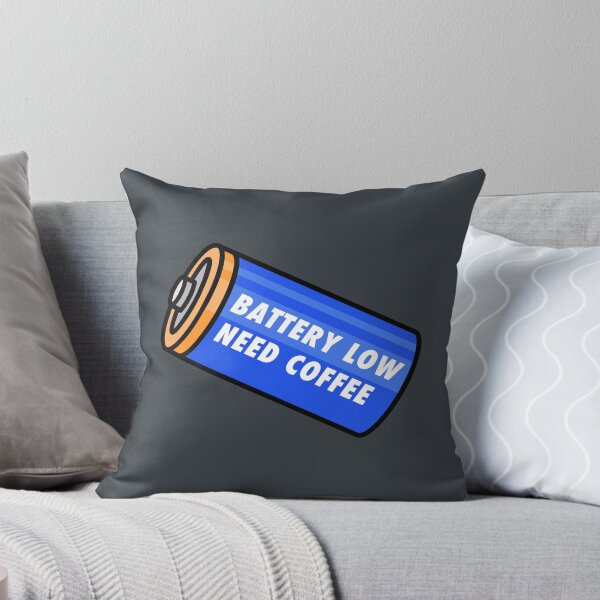 Item preview, Battery Low - Need Coffee! - Blue designed and sold by MOREDANKMEMES.