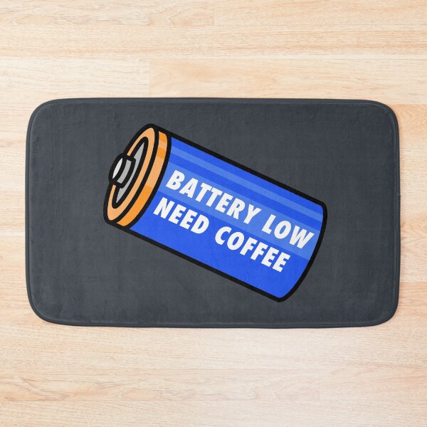 Item preview, Battery Low - Need Coffee! - Blue designed and sold by MOREDANKMEMES.