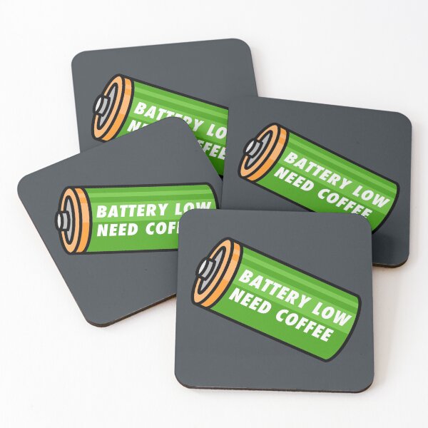 Item preview, Battery Low - Need Coffee! - Green designed and sold by MOREDANKMEMES.