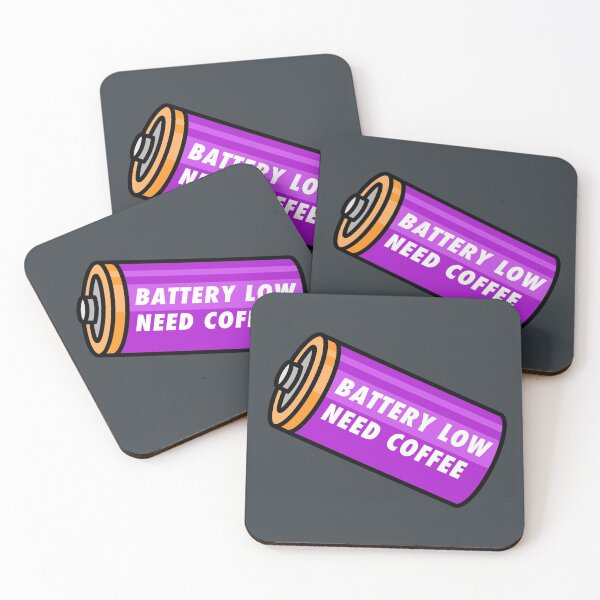 Item preview, Battery Low - Need Coffee! - Purple designed and sold by MOREDANKMEMES.
