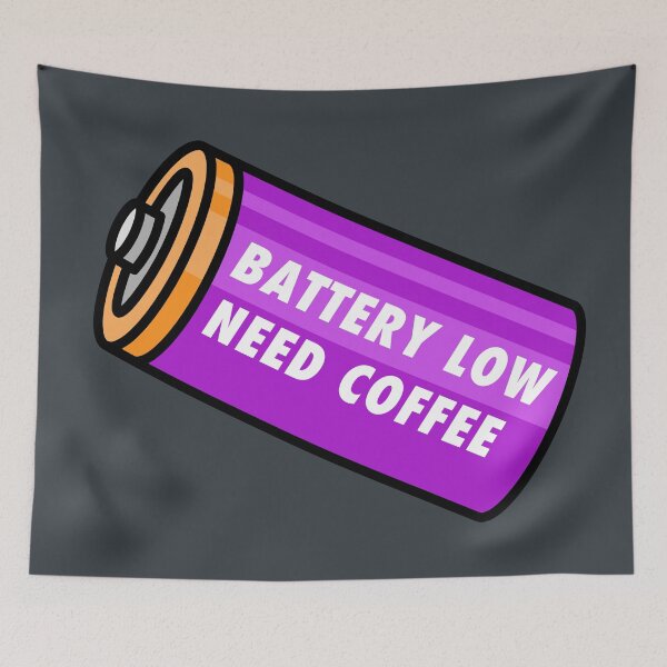 Item preview, Battery Low - Need Coffee! - Purple designed and sold by MOREDANKMEMES.