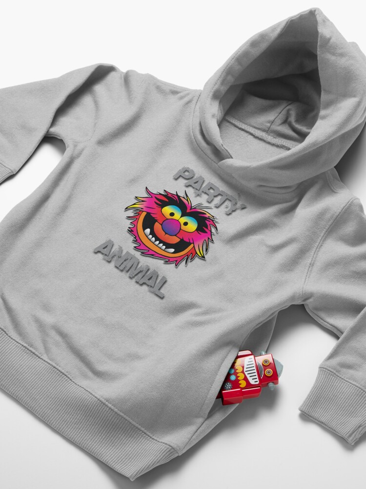 Alternate view of Party Animal Muppet - Grey Toddler Pullover Hoodie