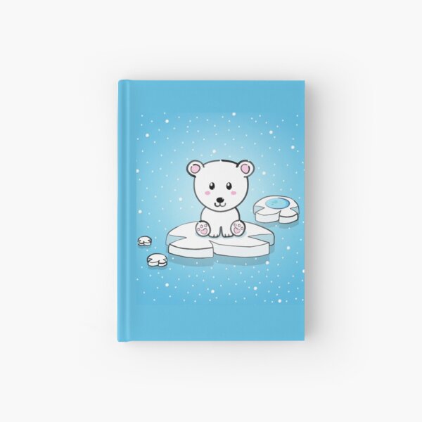 Osito polar kawaii Cuaderno de tapa dura