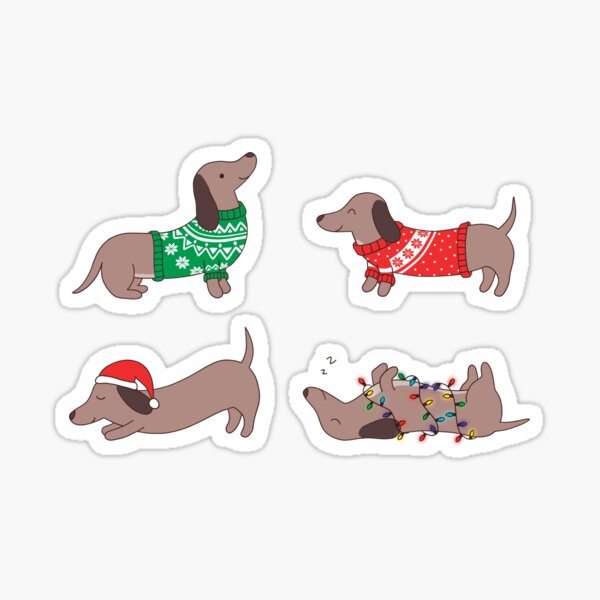 Artikel-Vorschau von Weihnachtspullover Dackel Hund auf Schwarz, designt und verkauft von lucypooki.